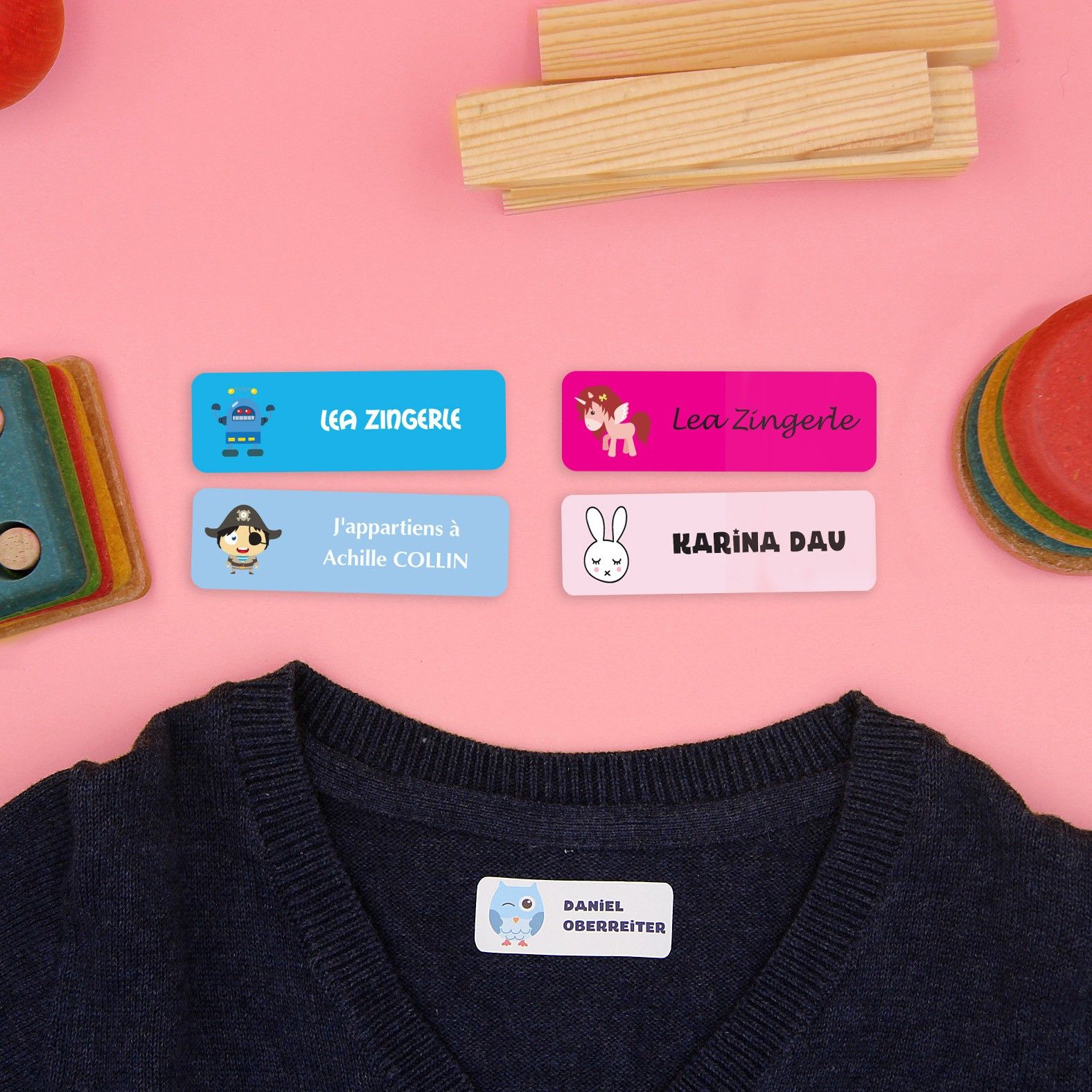 48 Color ironon Kids Name Labels for Clothes StickerKid USA